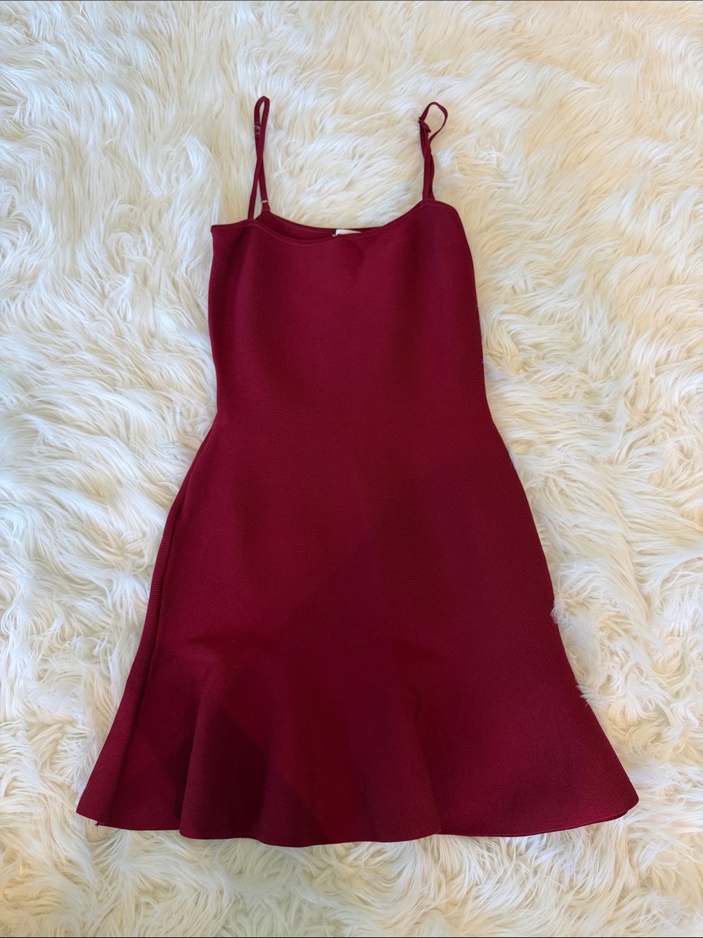 NWT Red Bandage Ruffle Hem Dress